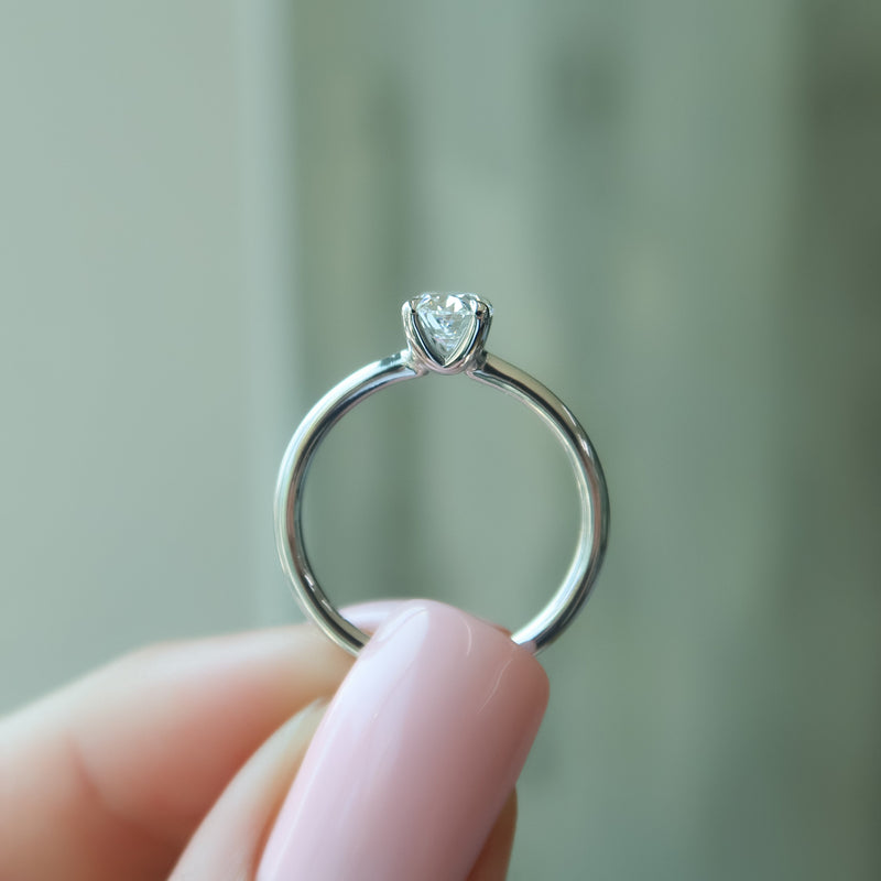 2.0 - 4.0 CT Oval Cut CVD Diamond Solitaire Engagement Ring
