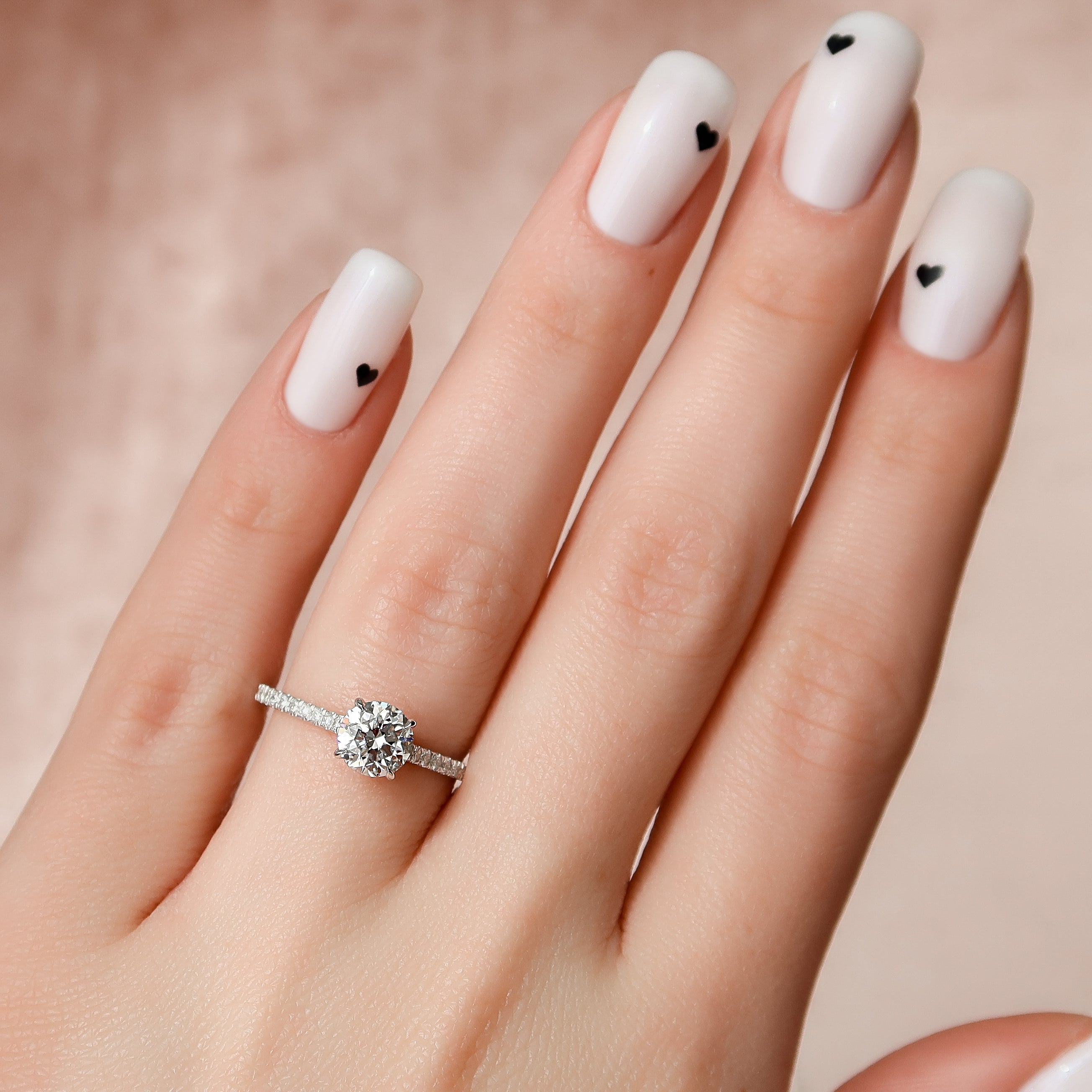 2.0 - 4.0 CT Round Cut CVD Diamond Hidden Halo & Pave Setting Engagement Ring