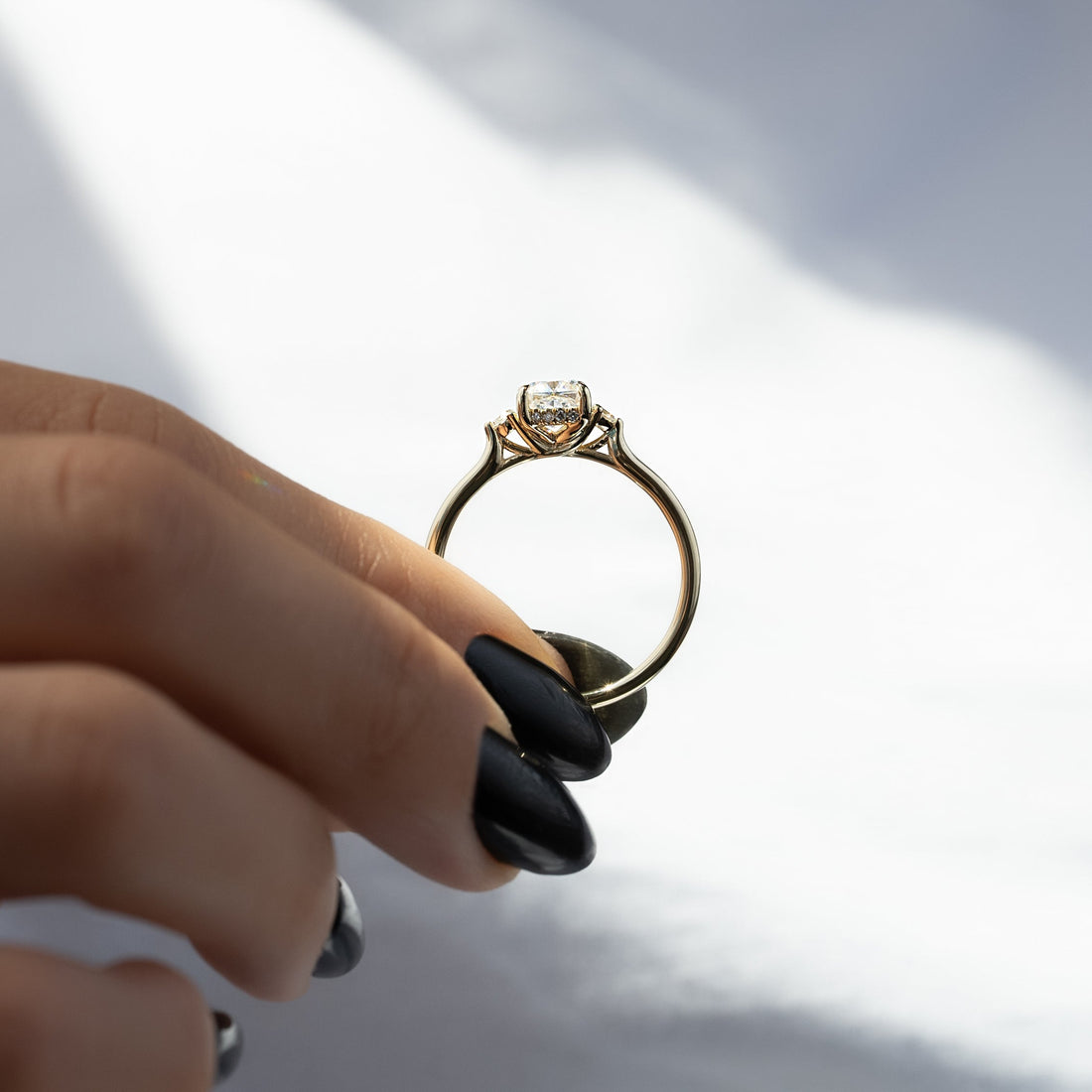 2.0 - 3.0 CT Cushion Cut CVD Diamond Three Stone Style Engagement Ring
