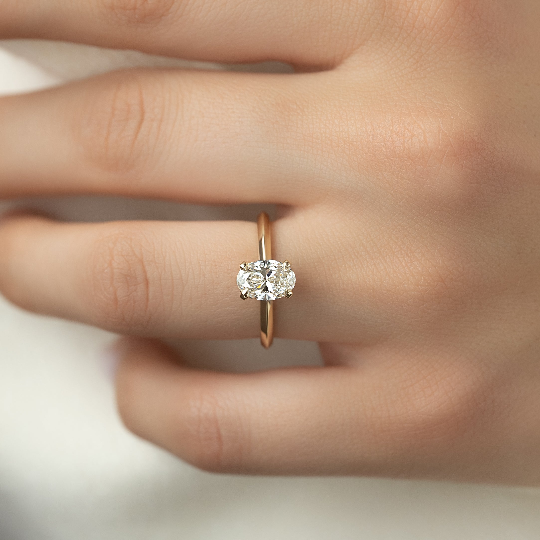 1.50 - 3.50 CT Oval  Cut CVD Diamond Hidden Halo Engagement Ring