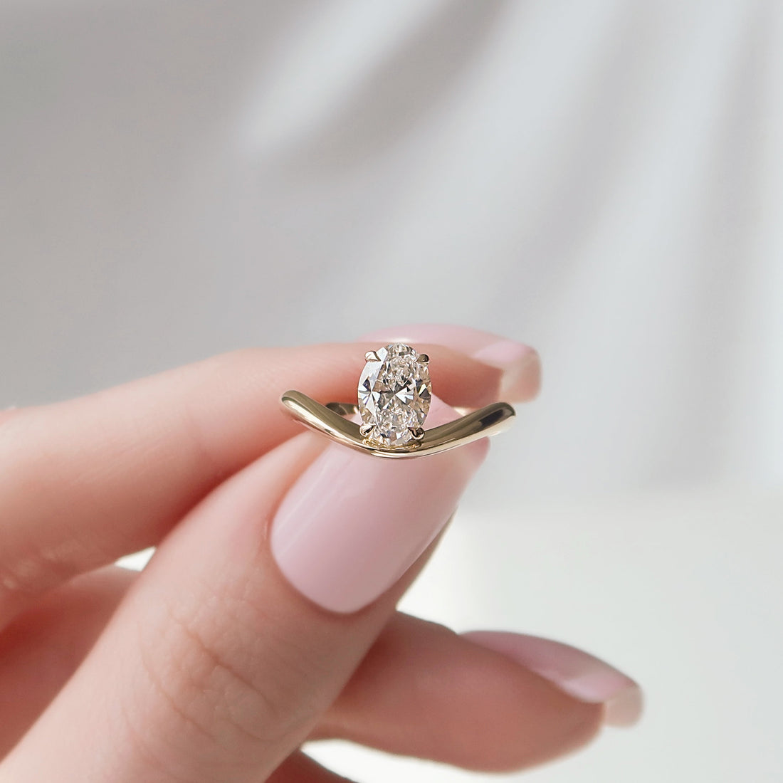 2.0  - 4.0 CT Oval  Cut CVD Diamond Solitaire Engagement Ring
