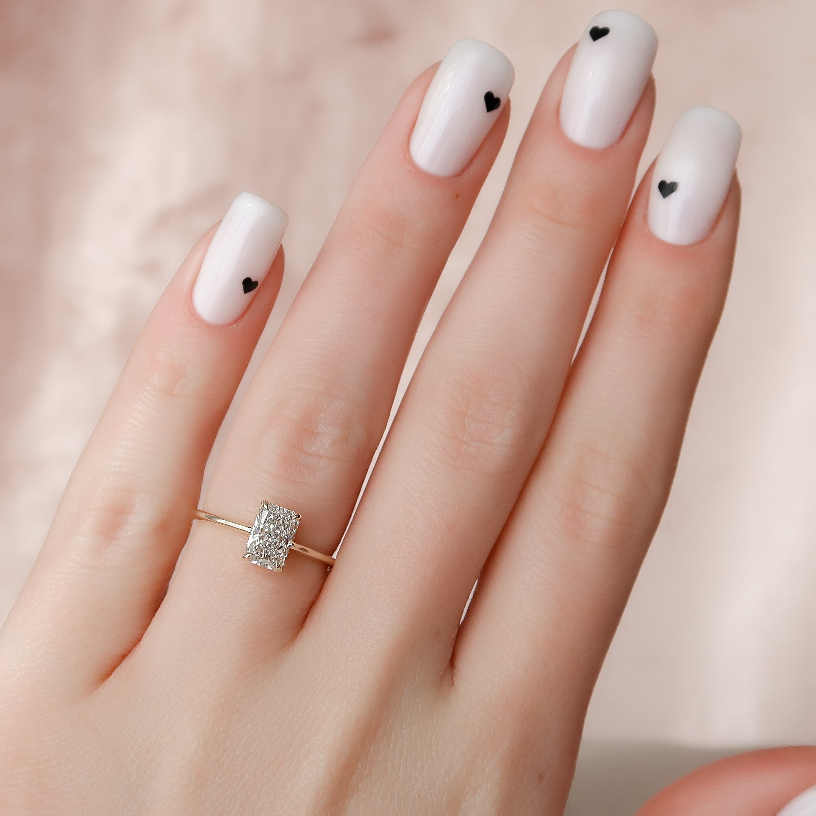 2.0 - 4.0  CT Radiant Cut CVD Diamond Hidden Halo Engagement Ring