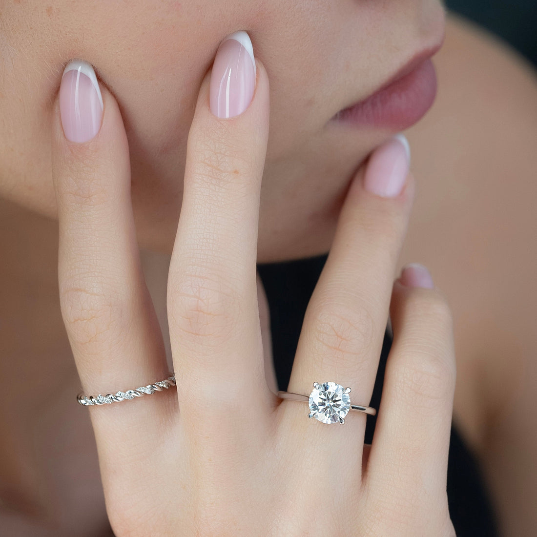 1.0 -2.50 CT Round Cut CVD Diamond Solitaire Engagement Ring