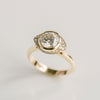 1.50CT-2.50CT Unique Bezel Round Cut Diamond Halo Engagement Ring