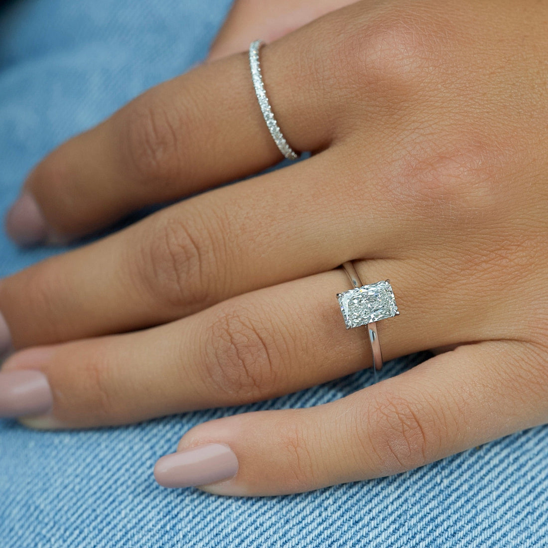 2.0 - 4.0  CT Radiant Cut CVD Diamond Hidden Halo Engagement Ring