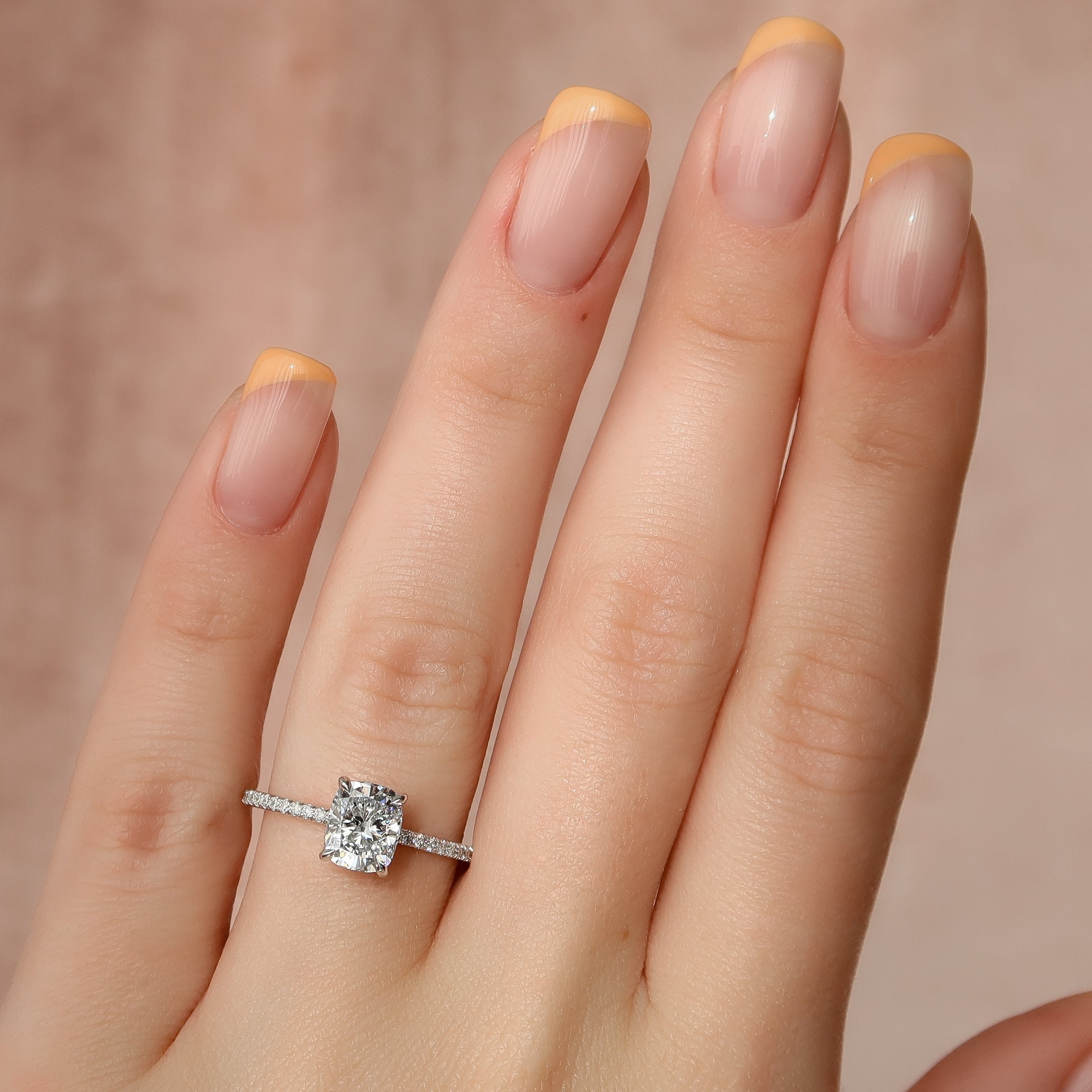 2.0 - 4.0 CT Elongated Cushion Cut CVD Diamond Hidden Halo & Pave Style Engagement Ring