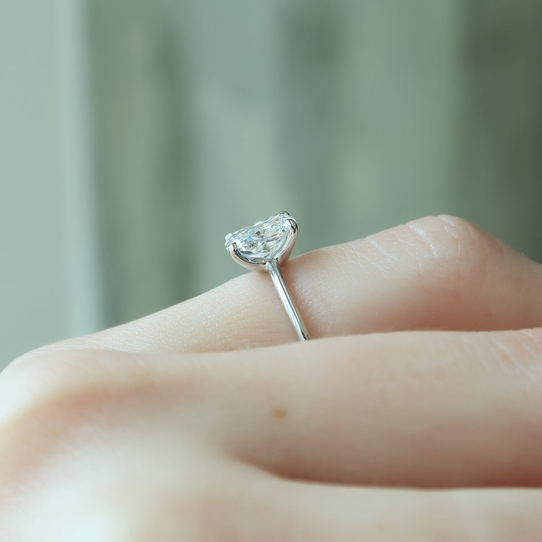 2.0 - 4.0 CT Elongated Cushion Cut CVD Diamond Solitaire Engagement Ring