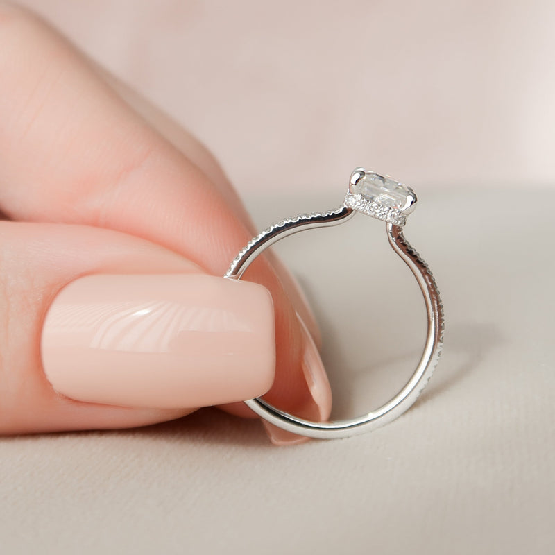 2.0 - 4.0  CT Radiant Cut CVD Diamond Hidden Halo & Pave Engagement Ring