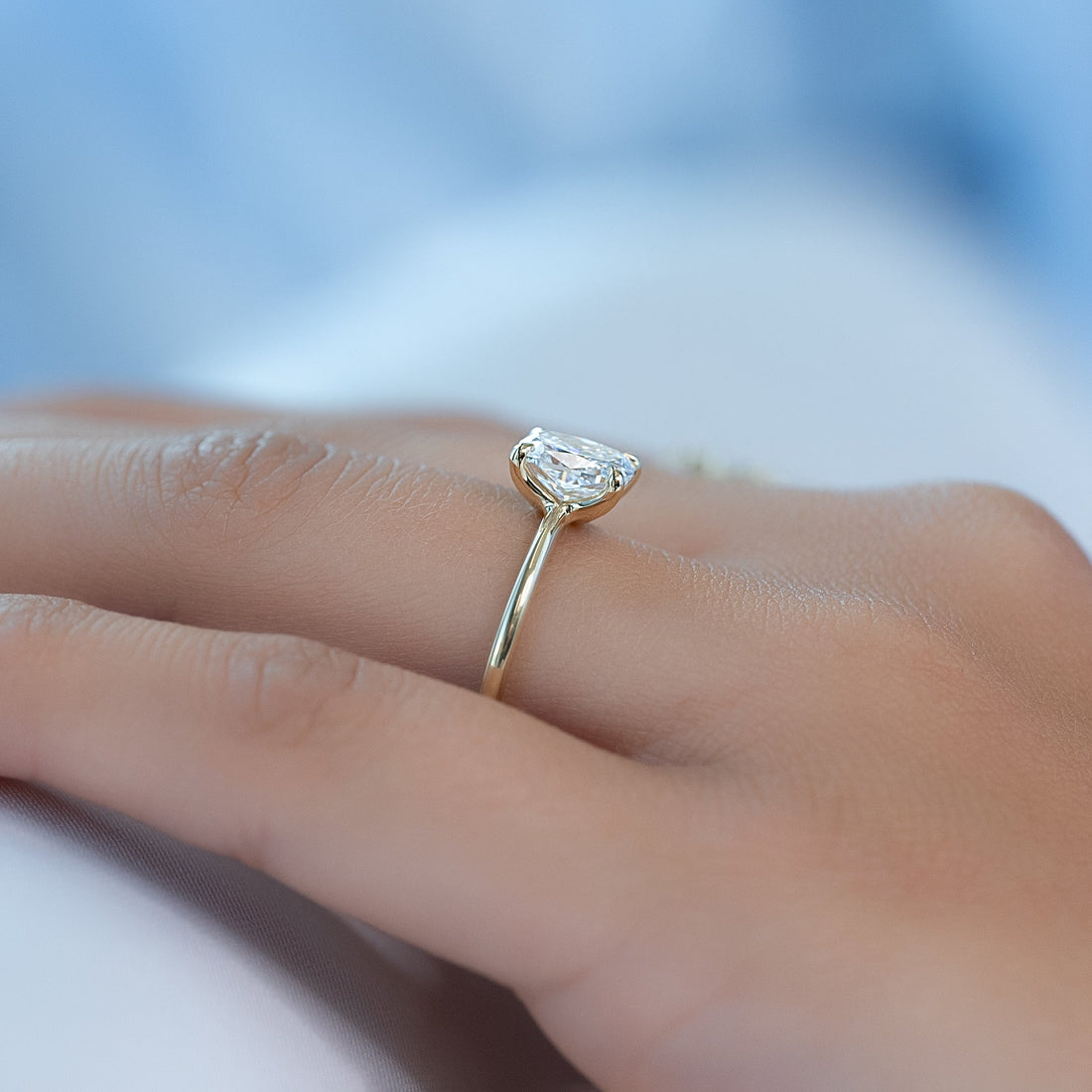 2.0 - 4.0 CT Elongated Cushion Cut CVD Diamond Solitaire Engagement Ring