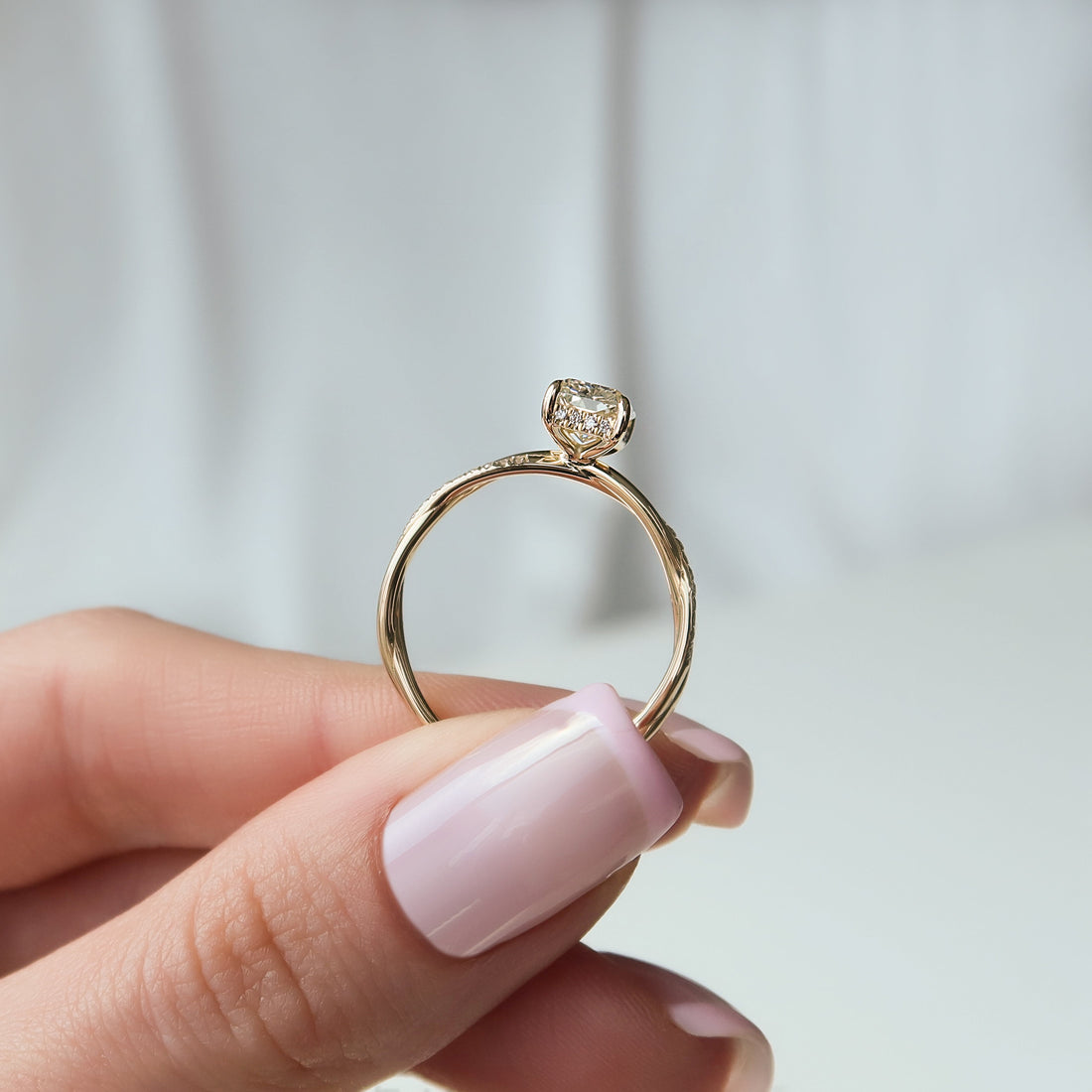 2.0 - 4.0  CT Radiant Cut CVD Diamond twisted Pave Engagement Ring