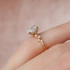 2.0 -4.0 CT Oval Cut CVD Diamond Hidden Halo & Pave Engagement Ring