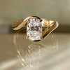 1.0CT-2.0CT Elongated Cushion Cut Moissanite Unique Bypass Engagement Ring