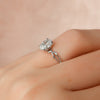 2.0 - 4.0 CT Oval  Cut CVD Diamond twig Engagement Ring