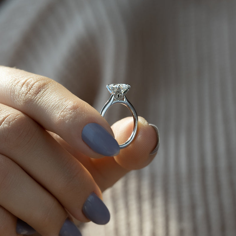 1.50 - 3.50 CT Oval Cut CVD Diamond Solitaire Engagement Ring