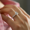 1.50 - 3.50 CT Pear Cut CVD Diamond Hidden Halo & Pave Engagement Ring