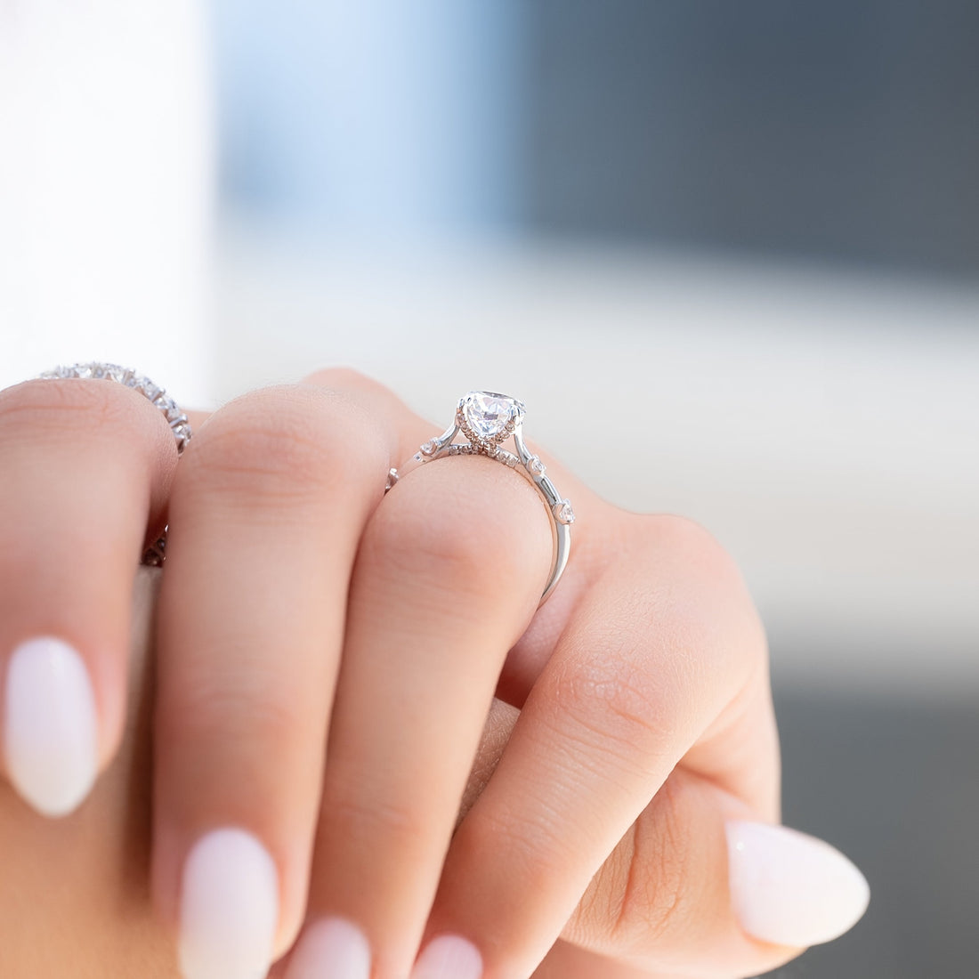 1.50 - 3.50 CT Round Cut CVD Diamond Dainty Engagement Ring