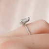 1.50 - 3.50 CT Pear Cut CVD Diamond Hidden Halo & Pave Engagement Ring