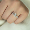 2.0 -4.0 CT Oval Cut CVD Diamond Hidden Halo & Pave Engagement Ring
