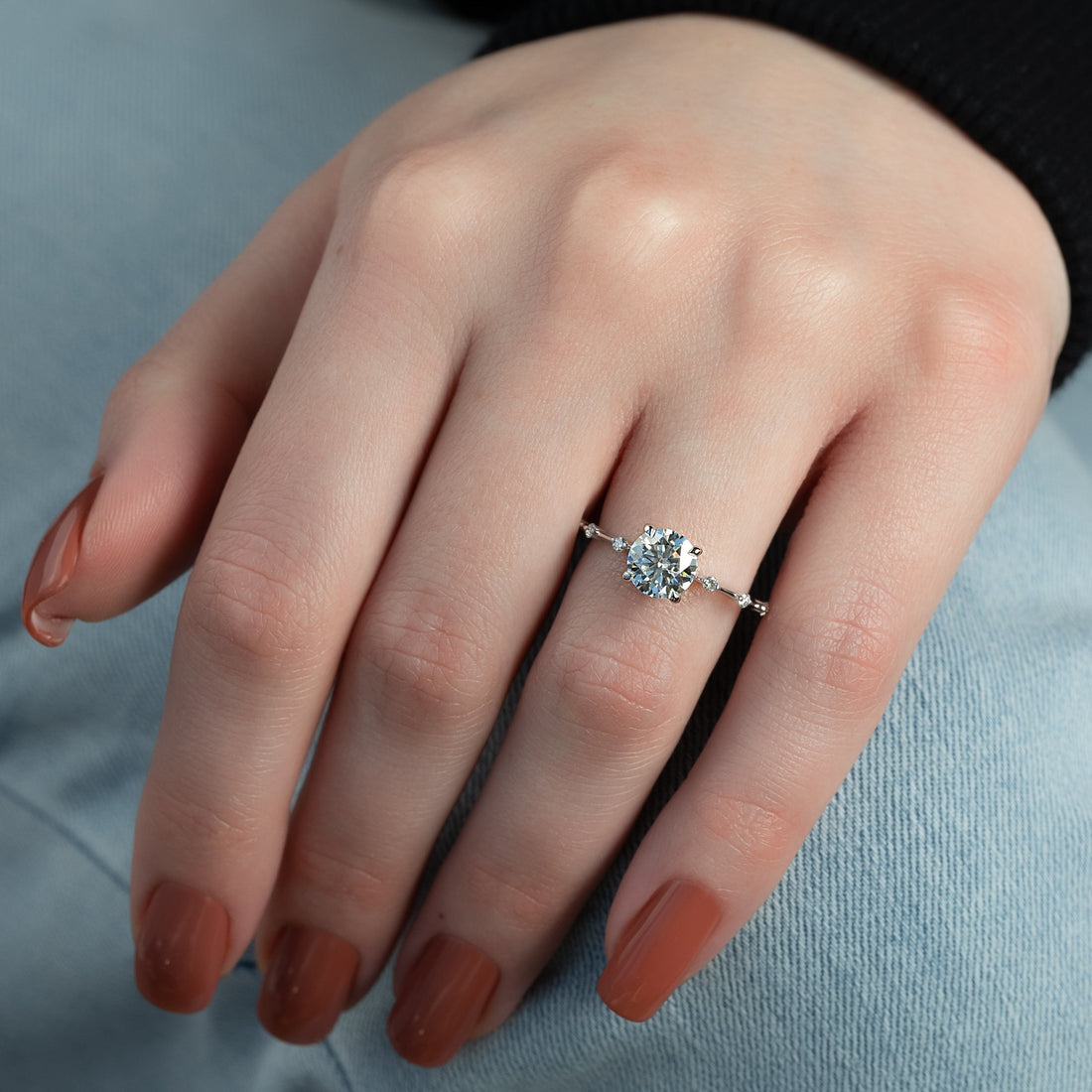 1.50 - 3.50 CT Round Cut CVD Diamond Hidden Halo & Pave Engagement Ring