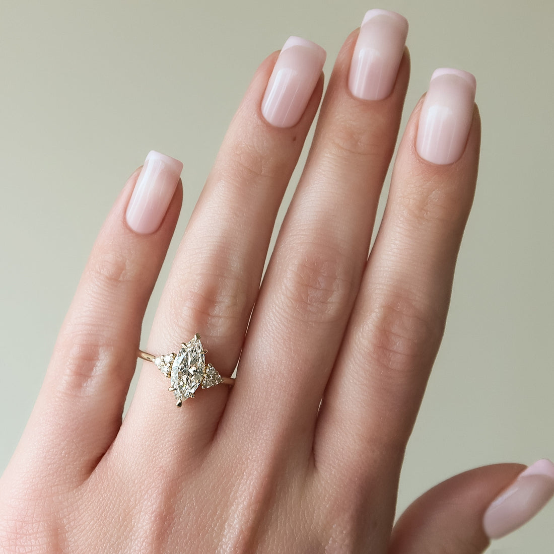 2.0 - 4.0 Carat Marquise Cut CVD Diamond Cluster Style Engagement Ring