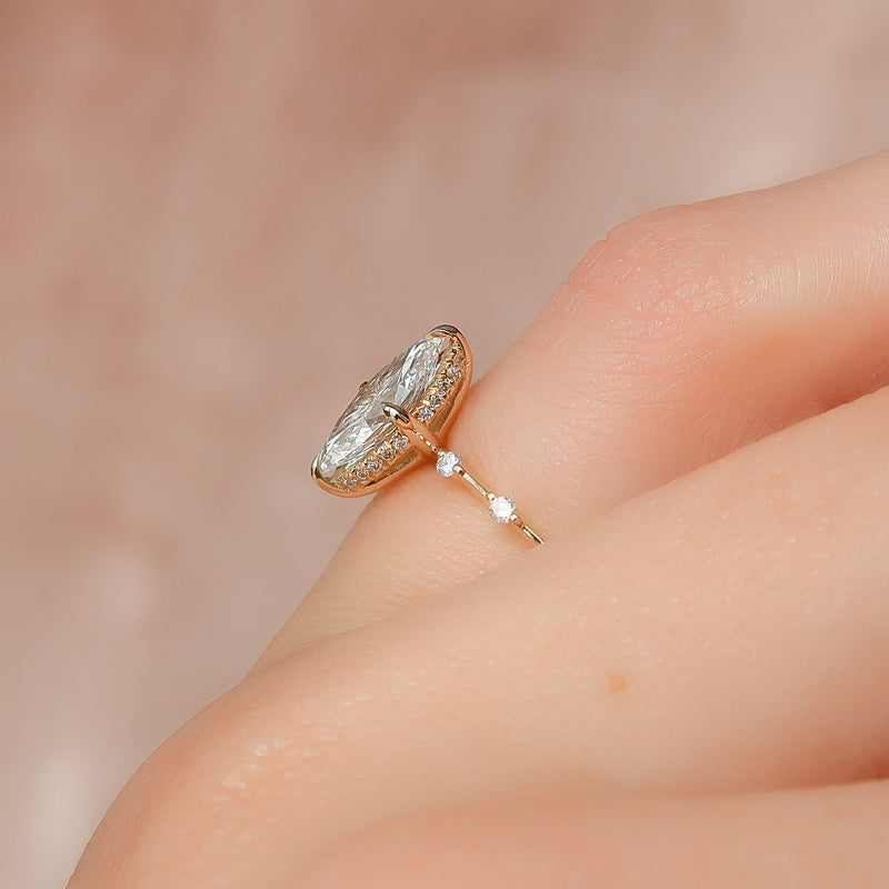 2.0 - 4.0 CT Marquise Cut CVD Diamond Dainty Engagement Ring