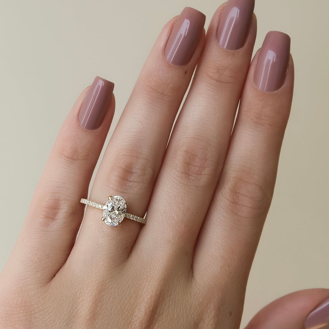1.0 -3.0 CT Oval Cut CVD Diamond Pave Engagement Ring