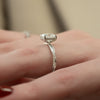2.0 - 4.0 CT Elongated Cushion Cut CVD Diamond Twig Pave Style Engagement Ring