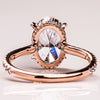 2.0 - 3.90 CT Oval  CVD Diamond Hidden Halo Pave Setting Engagement Ring