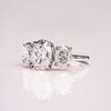 1.0-3.0 CT Oval E/VS1 CVD Diamond Three Stone Engagement Ring