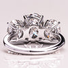 1.0-3.0 CT Oval E/VS1 CVD Diamond Three Stone Engagement Ring