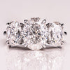 1.0-3.0 CT Oval E/VS1 CVD Diamond Three Stone Engagement Ring