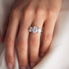 1.0-3.0 CT Oval E/VS1 CVD Diamond Three Stone Engagement Ring
