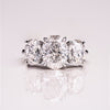 1.0-3.0 CT Oval E/VS1 CVD Diamond Three Stone Engagement Ring
