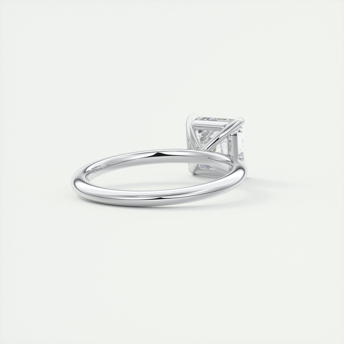 2CT Asscher Cut Moissanite Solitaire Engagement Ring