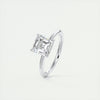 2CT Asscher Cut Moissanite Solitaire Engagement Ring