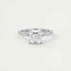 2CT Asscher Moissanite Solitaire Pave Setting Engagement Ring