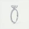 2CT Asscher Moissanite Solitaire Pave Setting Engagement Ring