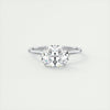2CT East West Oval Cut Moissanite Solitaire Engagement Ring