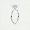 2CT East West Oval Cut Moissanite Solitaire Engagement Ring