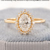 0.96 CT Oval CVD Diamond Halo Solitaire Engagement Ring