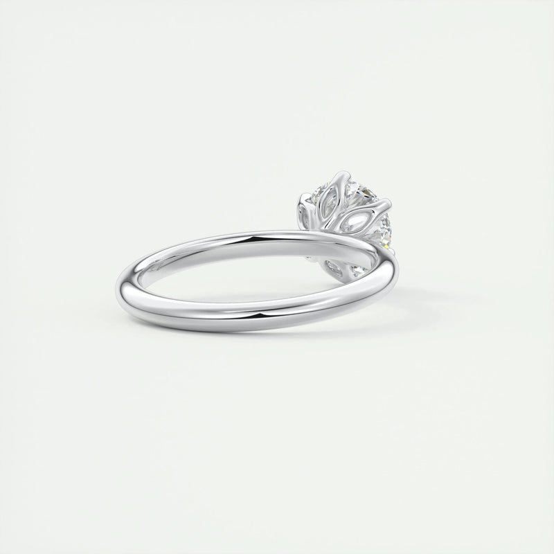 1.86 Ct Solitaire Round Floral Moissanite Diamond Engagement Ring