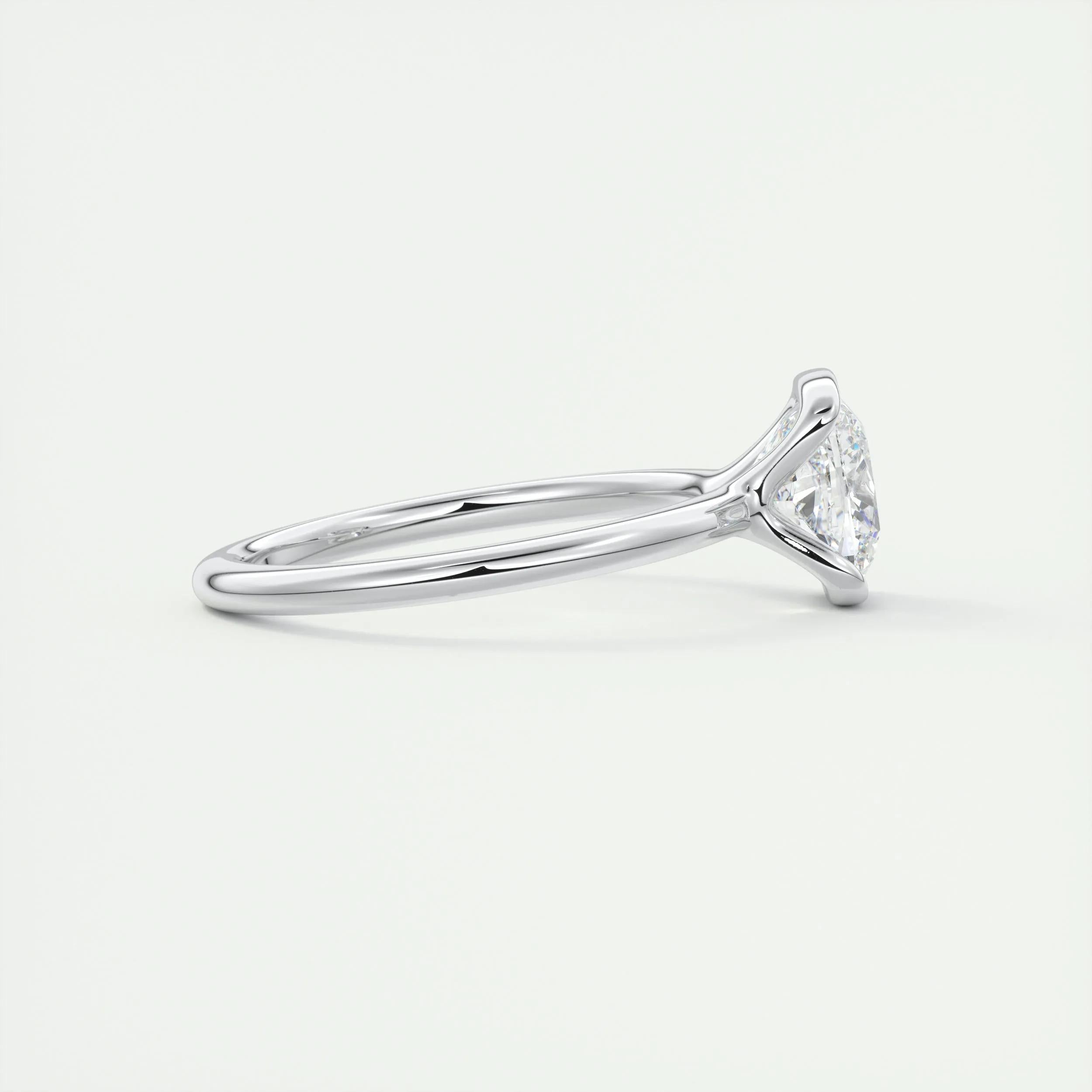 2.0 Ct Cushion East West Half Bezel Solitaire Moissanite Engagement Ring