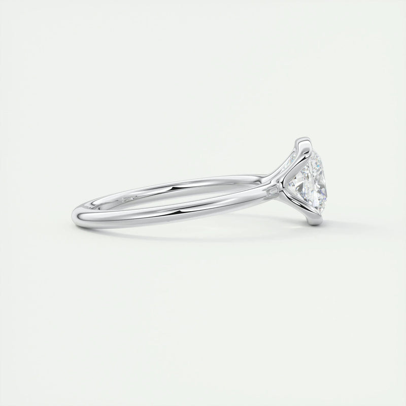 2.0 Ct Cushion East West Half Bezel Solitaire Moissanite Engagement Ring