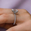3.25CT Emerald Moissanite Hidden Halo Pave Setting Engagement Ring