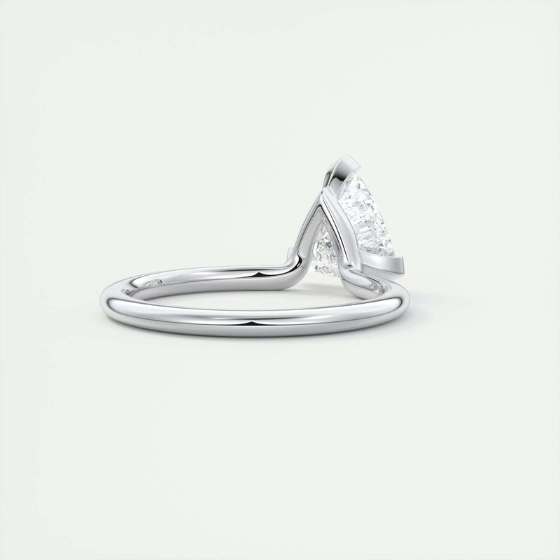 2.1 Ct Trillion Cantilever Solitaire Moissanite Engagement Ring