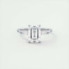 3.15 Ct Emerald Three Stone Moissanite Diamond Engagement Ring