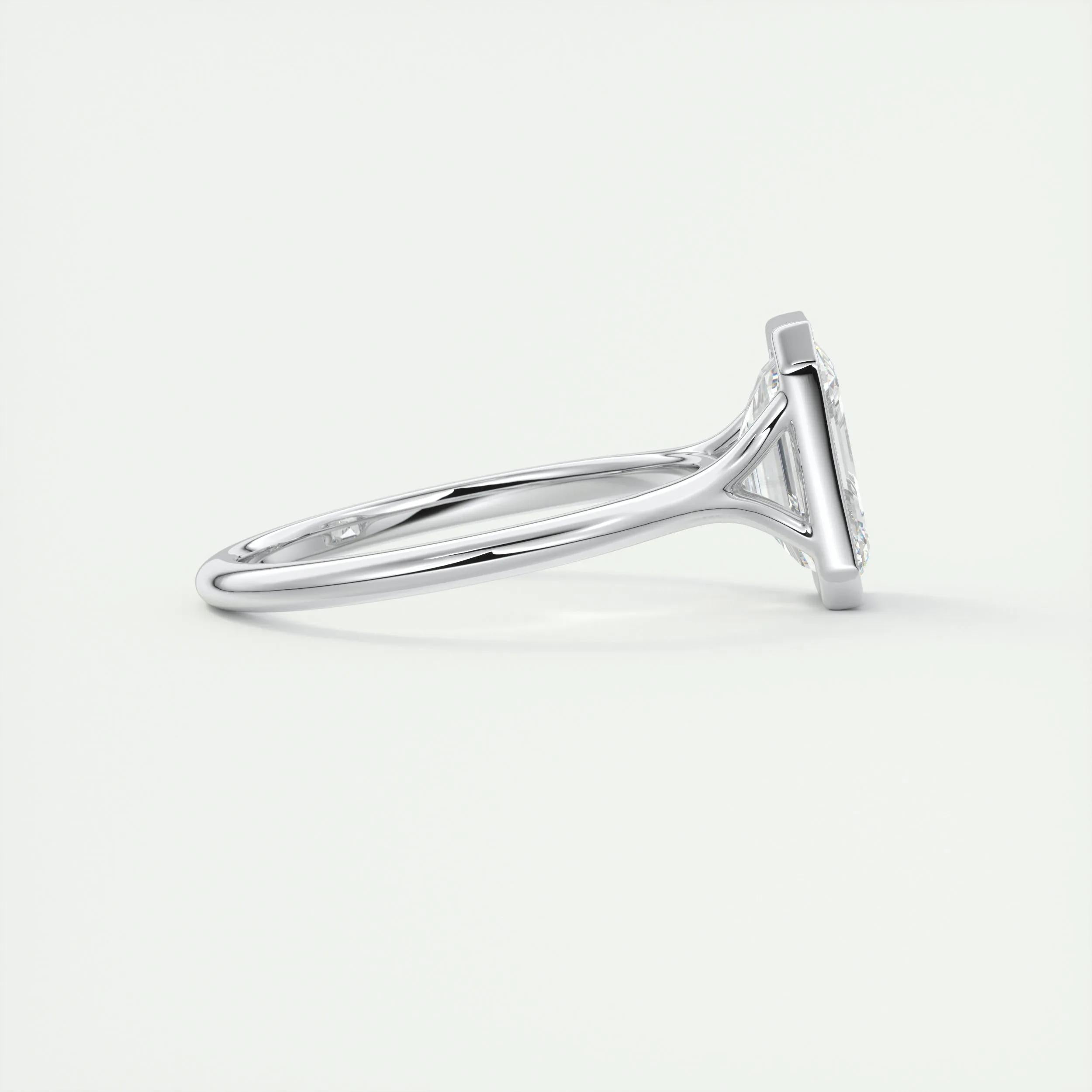 2.0 Ct Emerald Bezel Solitaire Moissanite Engagement Ring