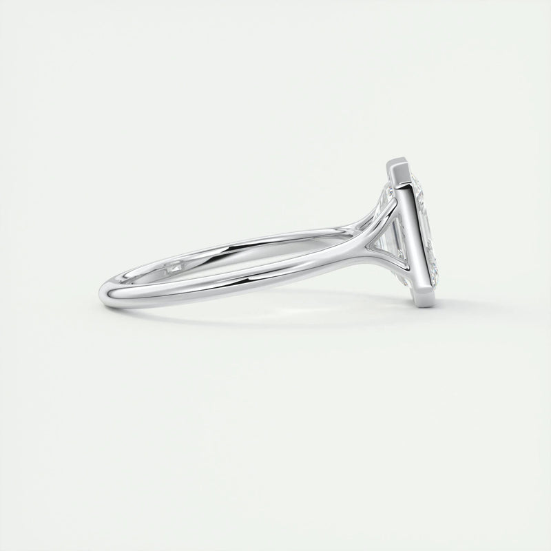 2.0 Ct Emerald Bezel Solitaire Moissanite Engagement Ring