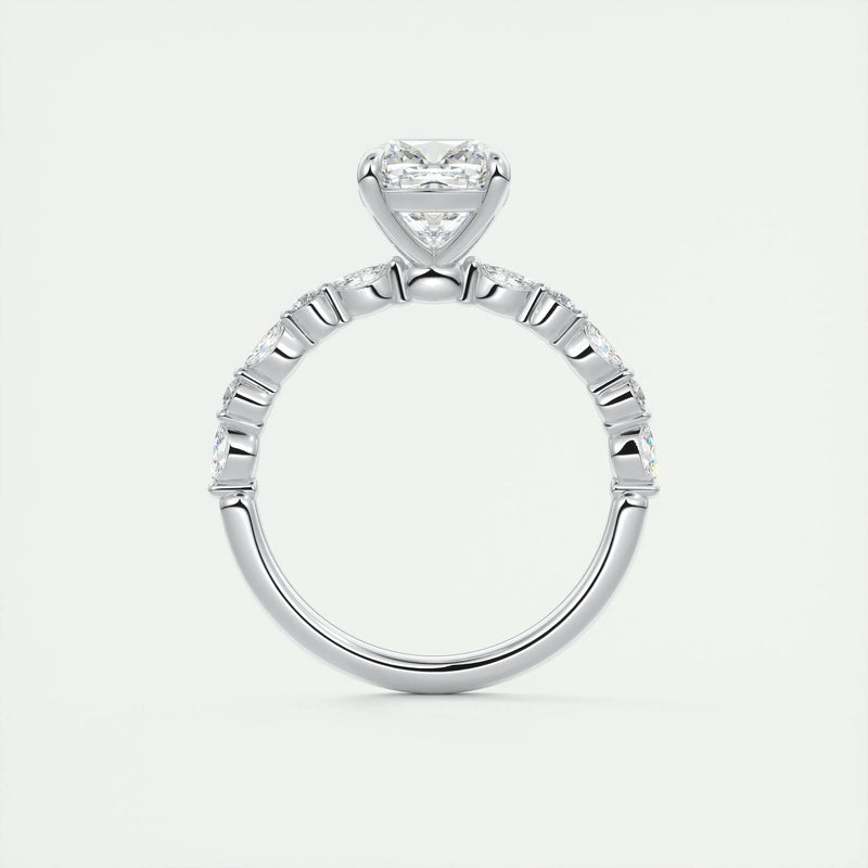 2.35 Ct Round Solitaire with Bubble Moissanite Diamond Engagement Ring