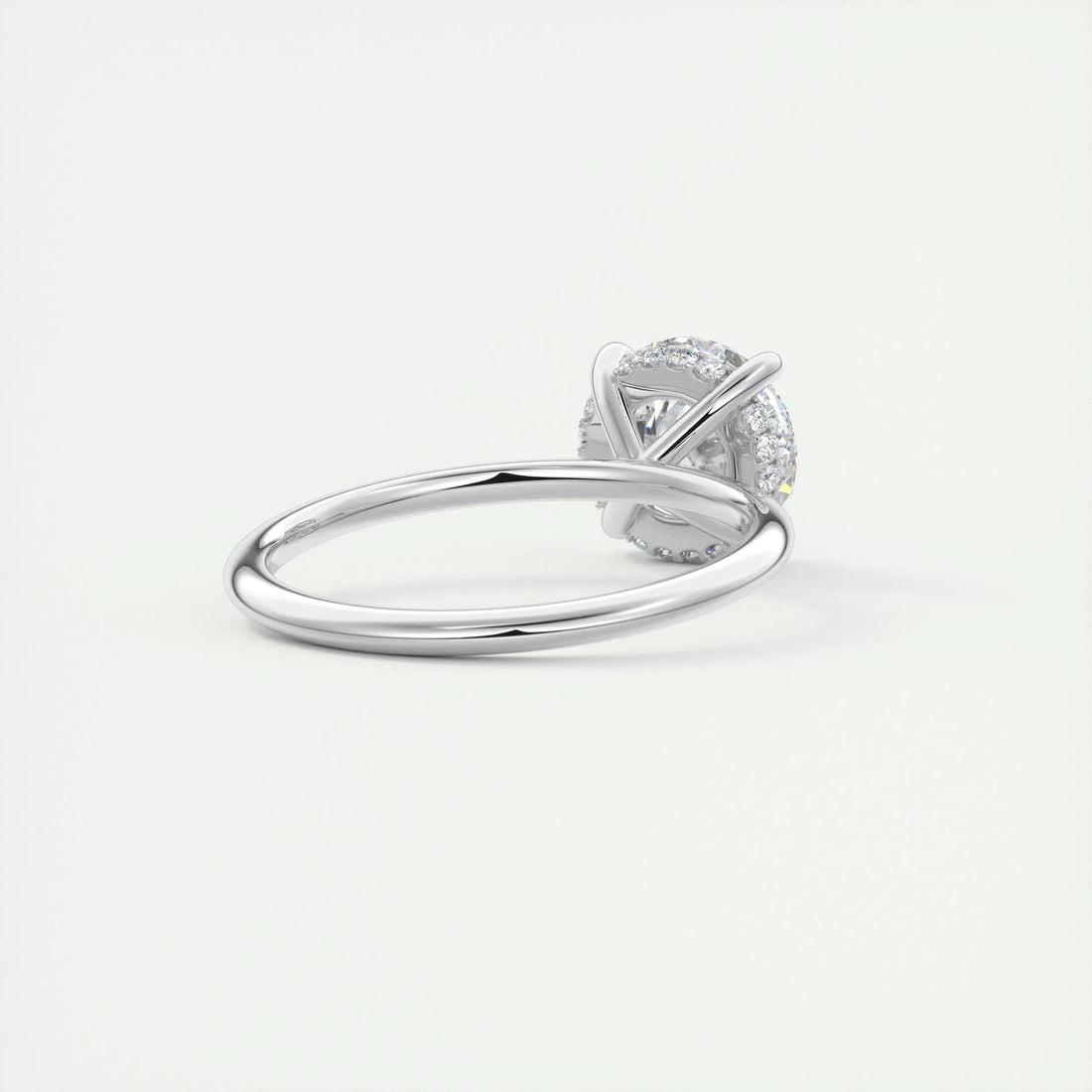 2.55 Ct Round Hidden Halo Moissanite Diamond Engagement Ring